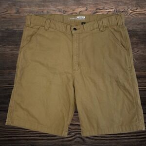 Carhartt Shorts Tan Brown Mens Rugged Flex Relaxed Fit Canvas Work BS2514-M 40